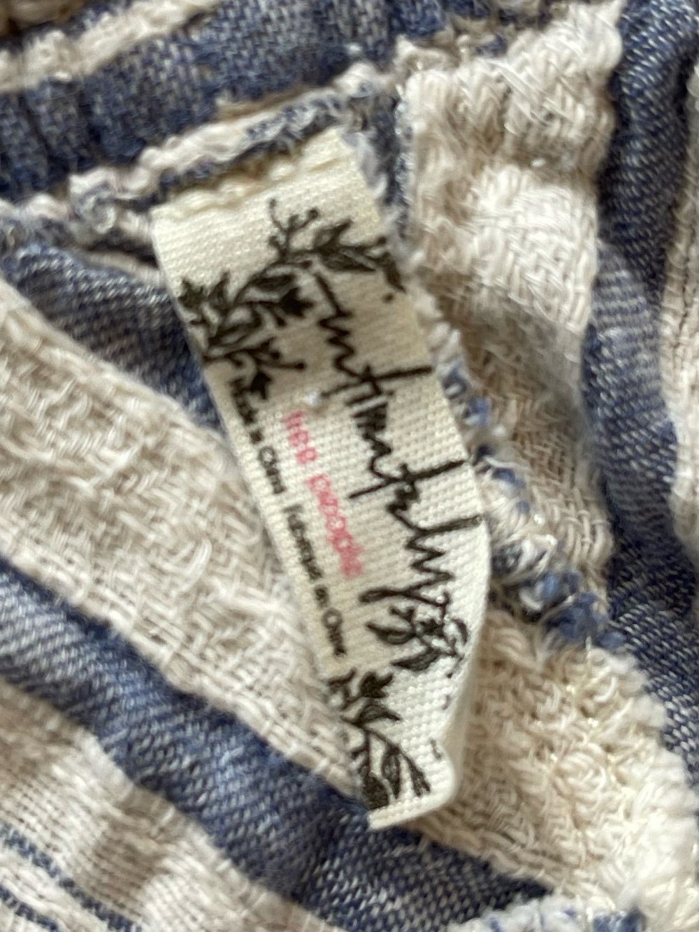Free People Intimately Blue White Striped Linen Blend Maxi Skirt XS - Picture 4 of 4